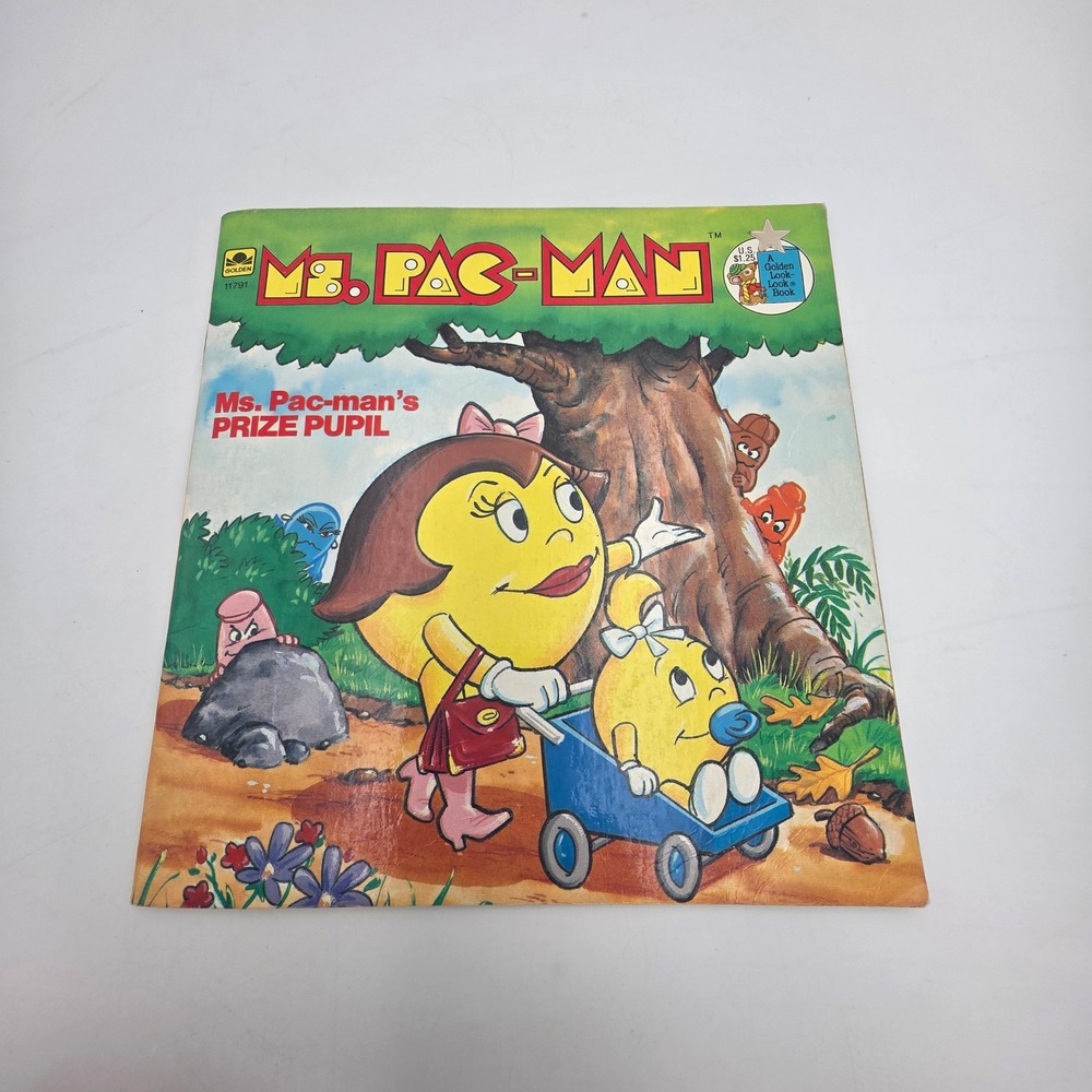 Vintage 1983 Ms Pac-Man Prize Pupil Golden Look-Look Book John Albano 11791